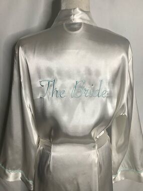 Satin Embroidered 'The Bride' Robe Size XXL